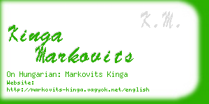 kinga markovits business card